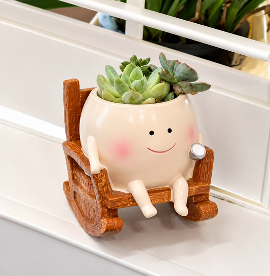 Cute Smiling Swing Chair Flower Pot