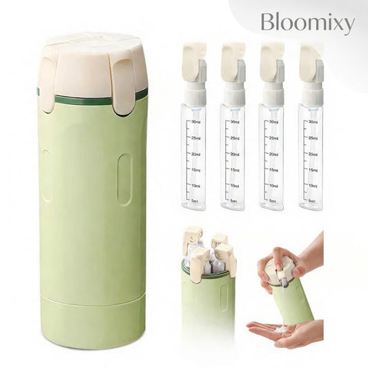 Bloomixy 4-in-1 Leak-Proof Portable Travel Dispenser Bottle