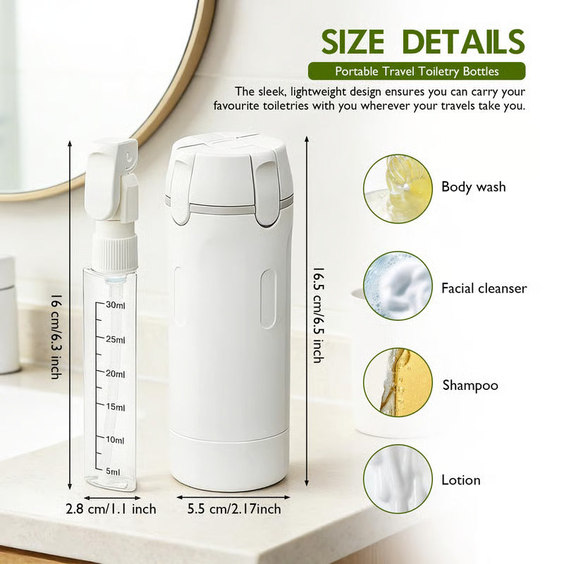 4-in-1 Leak-Proof Portable Travel Dispenser Bottle