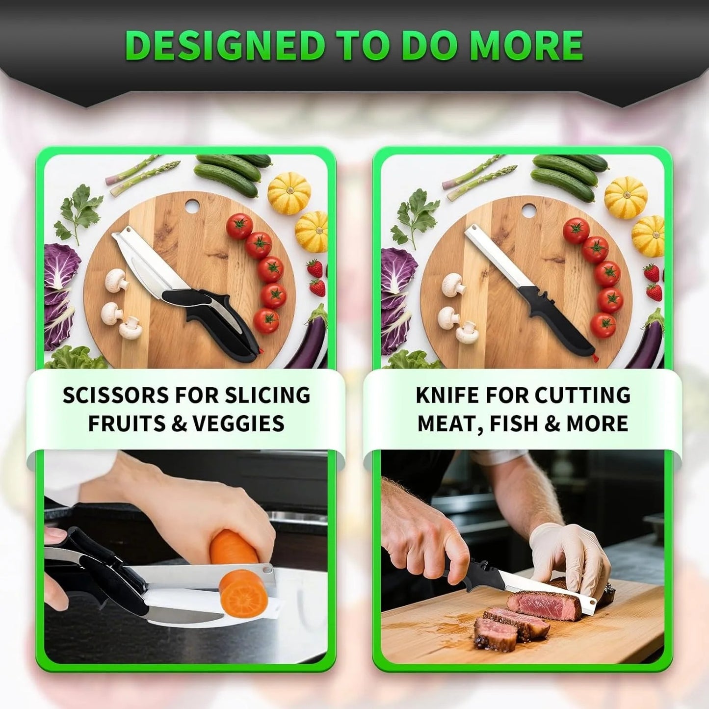 2-in-1 Kitchen Scissor Knife Cutter