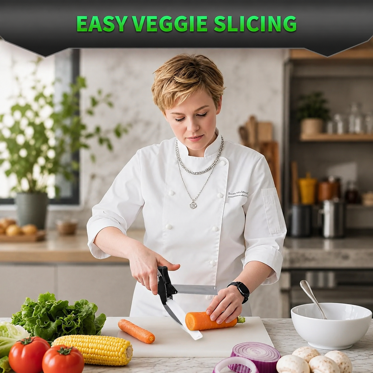 2-in-1 Kitchen Scissor Knife Cutter