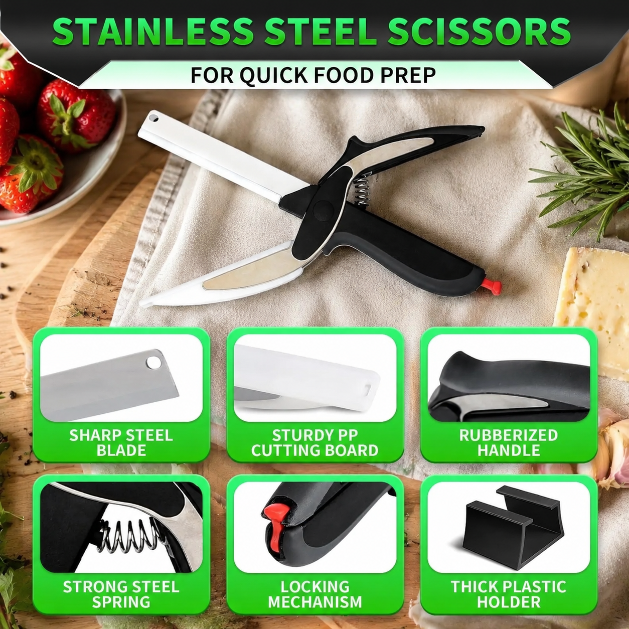 2-in-1 Kitchen Scissor Knife Cutter