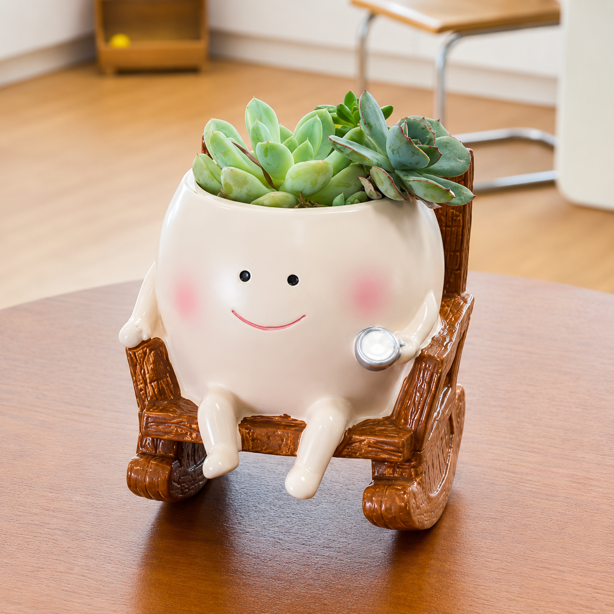 Cute Smiling Swing Chair Flower Pot