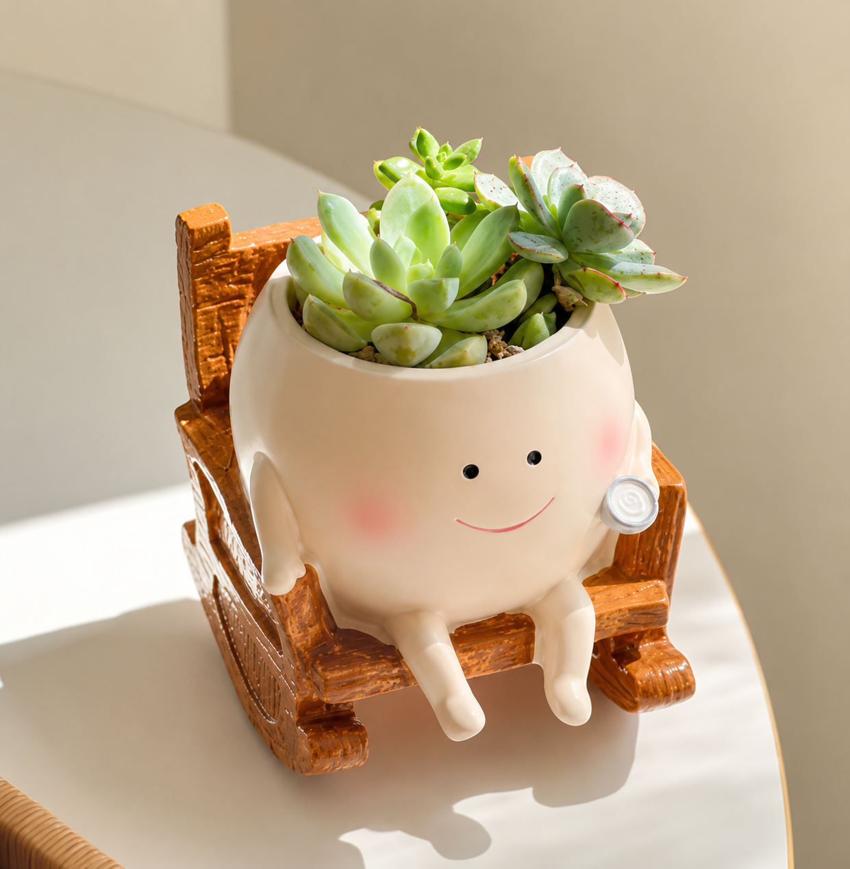Cute Smiling Swing Chair Flower Pot