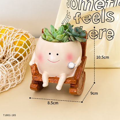 Cute Smiling Swing Chair Flower Pot