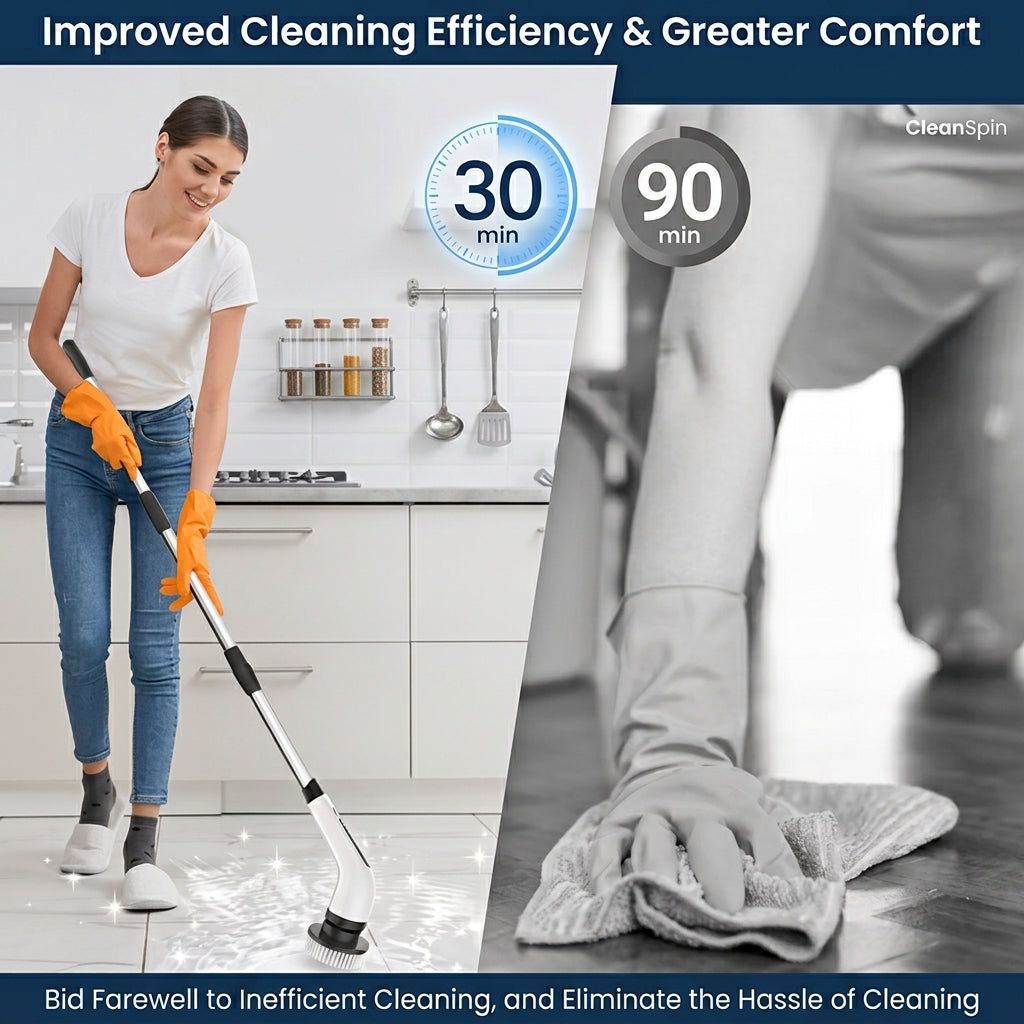 Cordless Electric Spin Scrubber with 8 Brush Heads